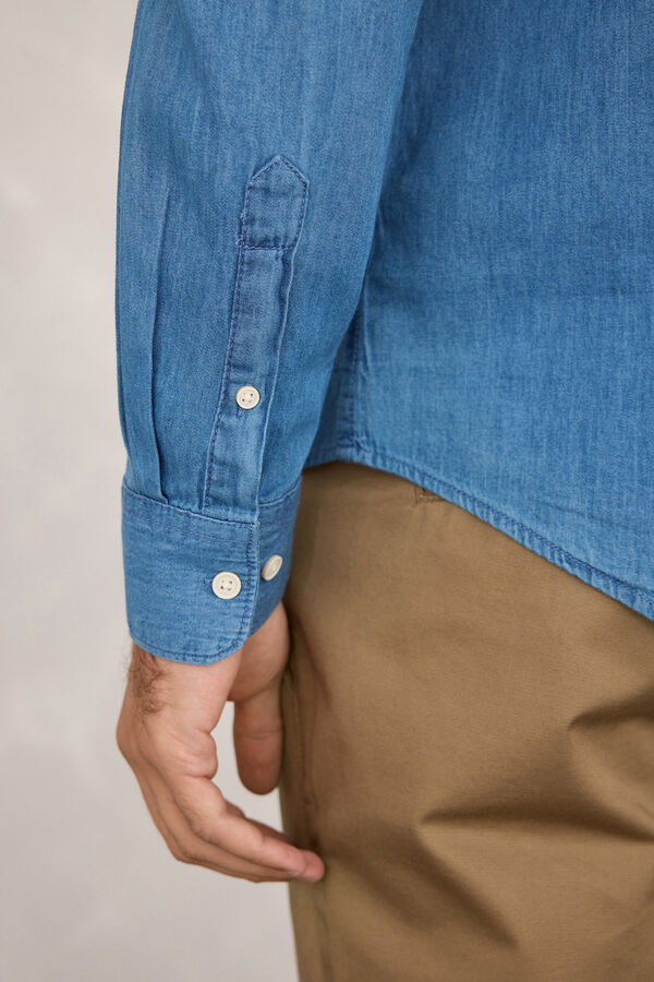 Milano Camisa Sport Denim Azul