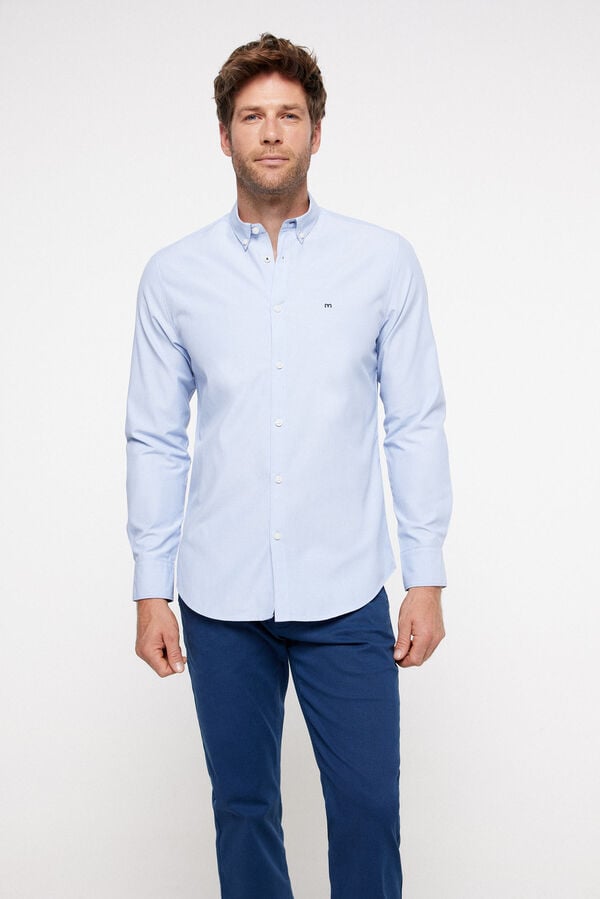 Milano Cal&ccedil;as Chino Falsa Estrutura Estampado azul