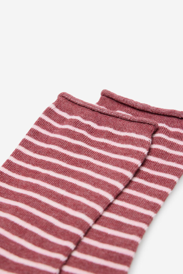Milano Calcetines de rayas. Granate