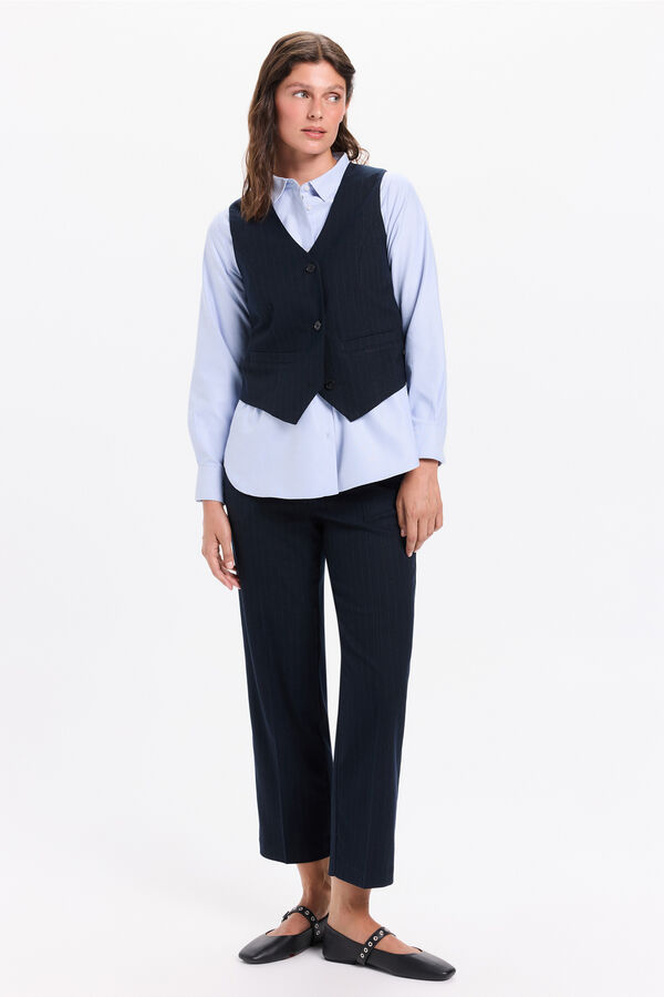 Milano Chaleco tipo sastre de raya diplomática azul marino Navy