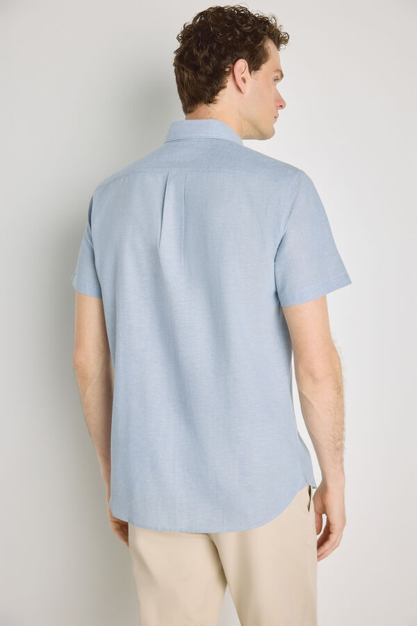 Pedro del Hierro Camisa lisa de manga curta Azul indigo