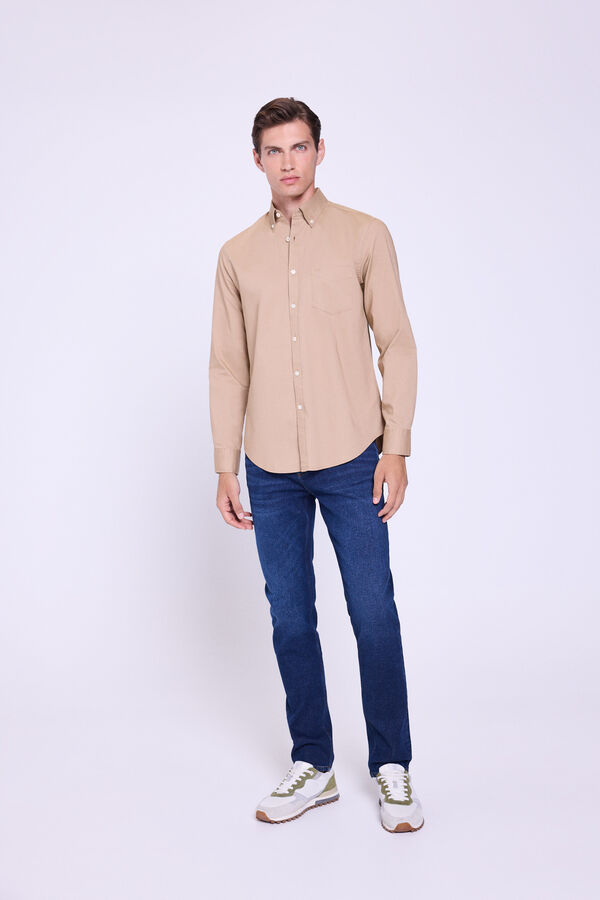 Milano Camisa Relaxed Fit Beige/Camel