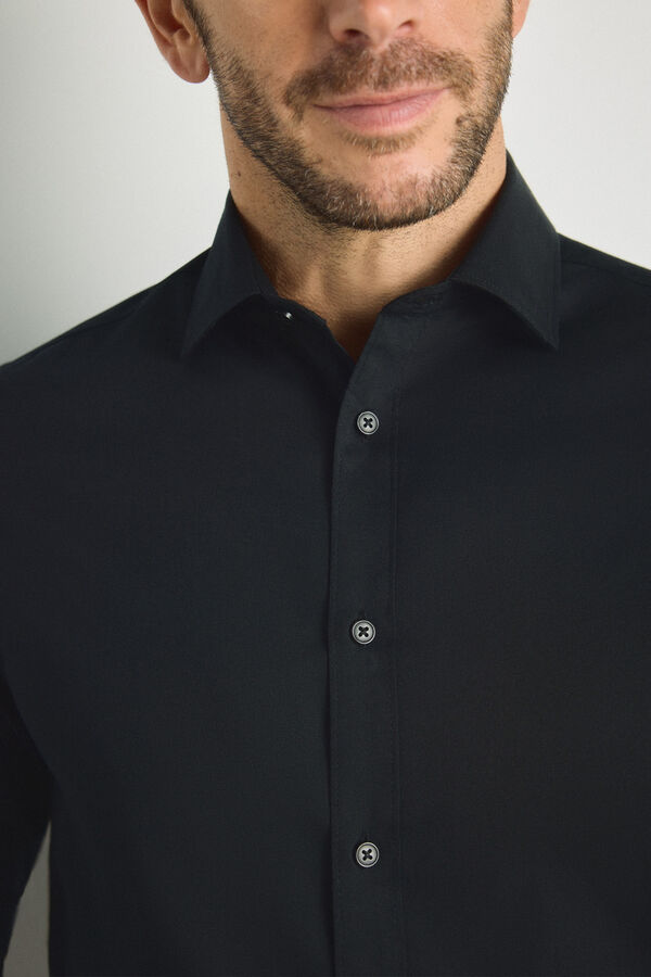 Milano Camisa de manga comprida Preto