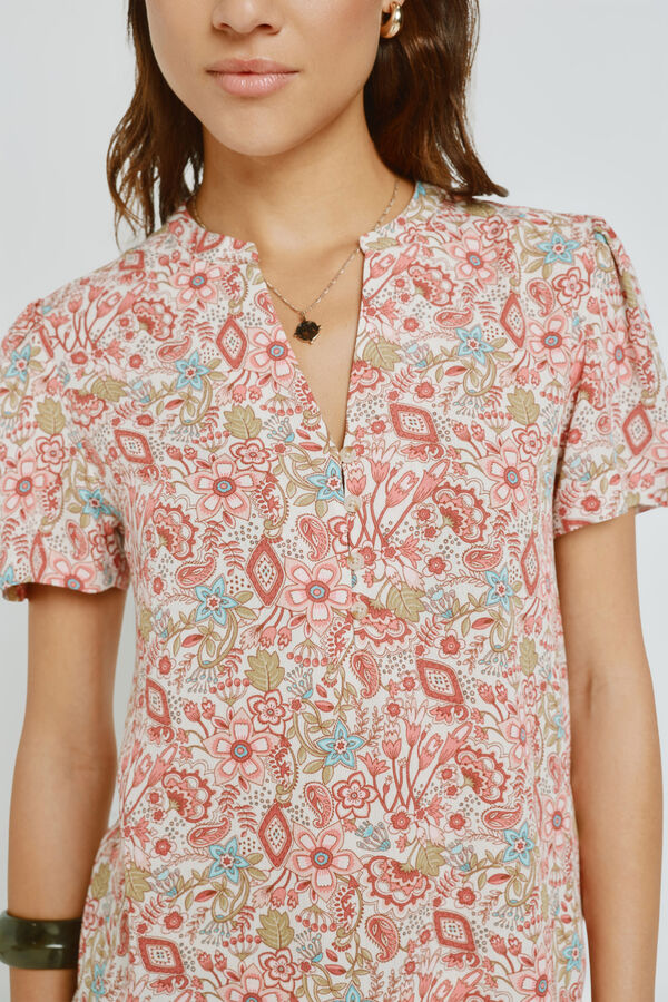 Milano Blusa estampada Rojo/Coral