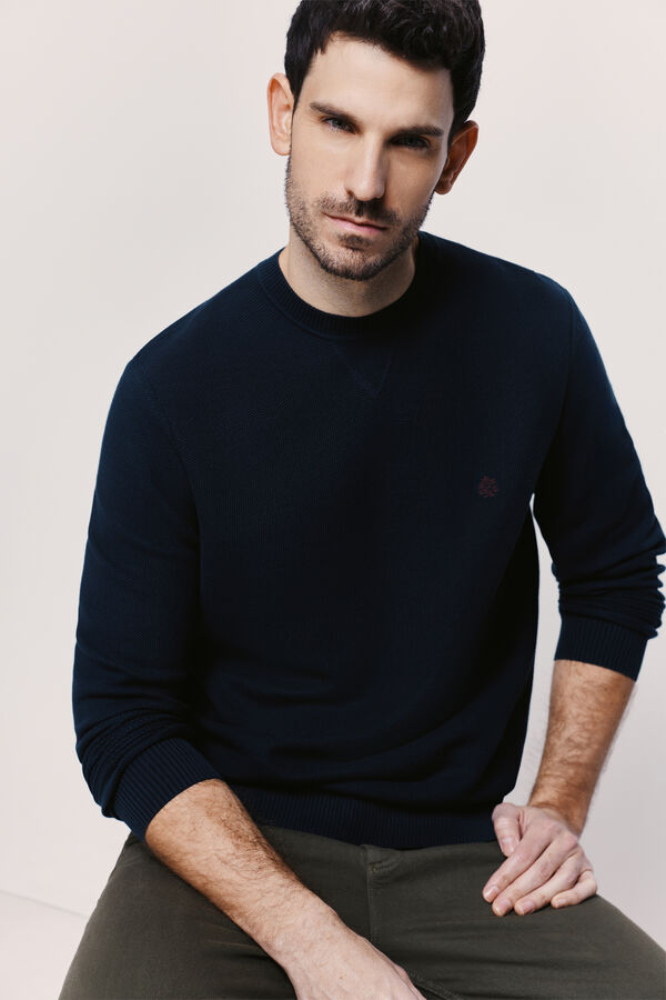 Springfield Jersey cuello caja Azul Oscuro