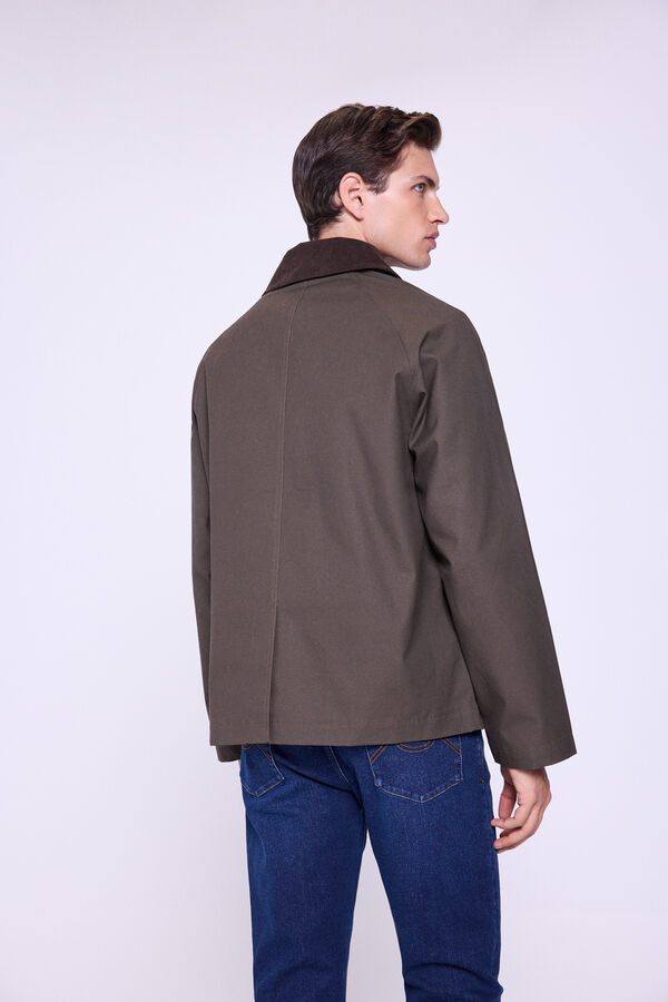 Milano Chaqueta Barbour Bolsillos Kaki Oscuro