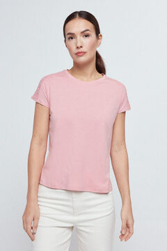 Fifty Outlet Camiseta fruncido hombros Rosa