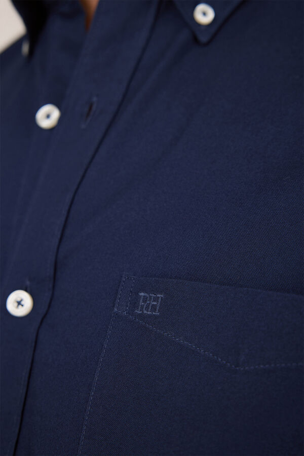 Pedro del Hierro Camisa Esportiva Oxford Marinho