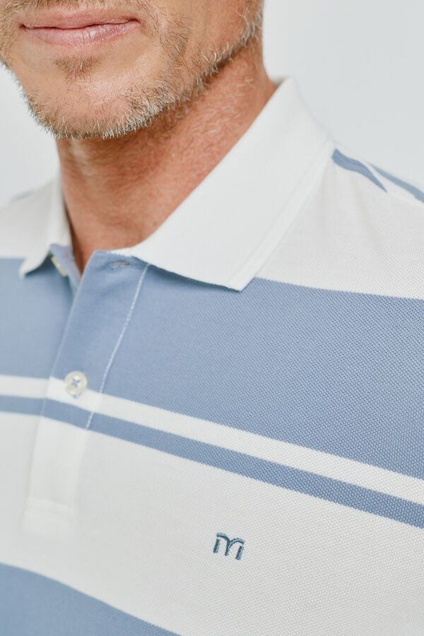 Milano Polo rayas manga corta Azul
