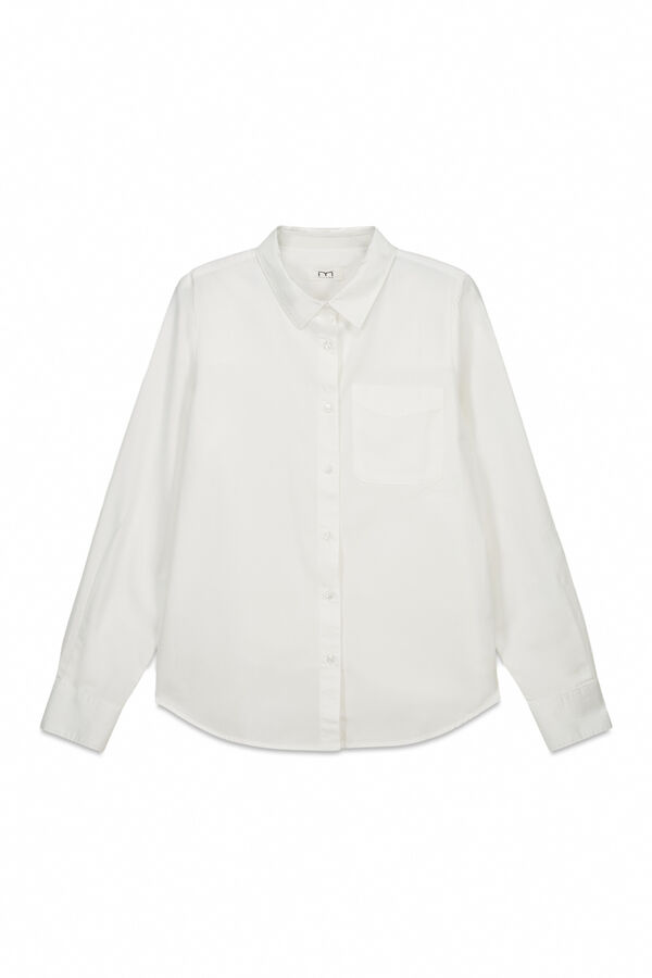 Milano Camisa lisa tejido ligero Blanco