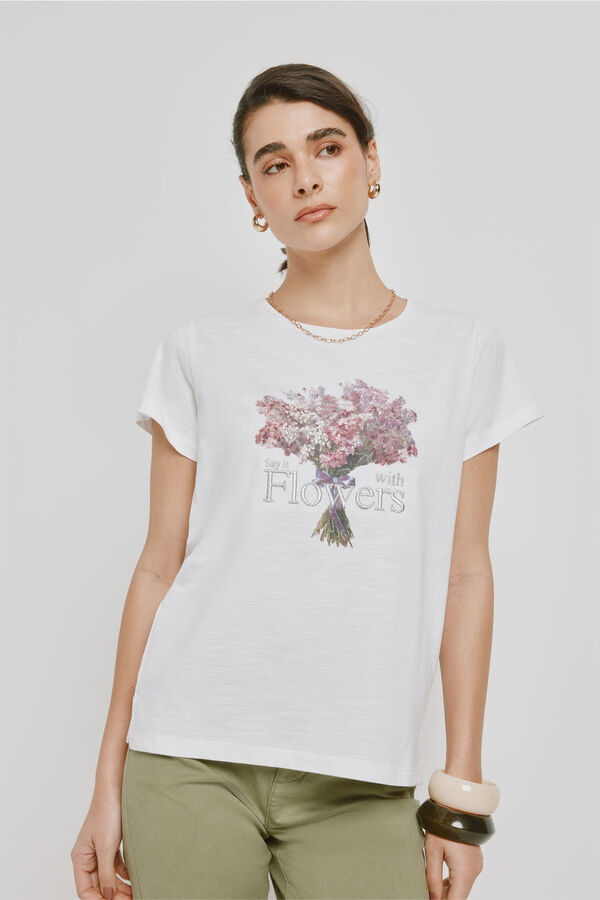 Milano T-shirt estampada de manga curta Branco