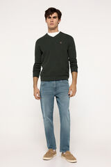 Milano Suéter microestruturado com gola em bico Verde