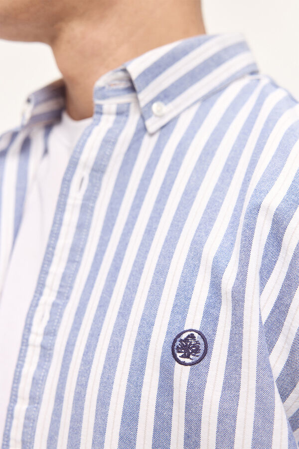 Springfield Camisa Oxford Rayas Azul Oscuro