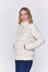 Milano Casaco curta acolchoada estilo casaco de penas Marfim