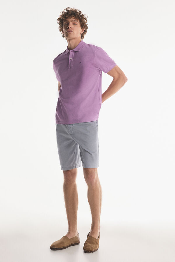Fifty Outlet Polo básico confecionado com 100% algodão Púrpura