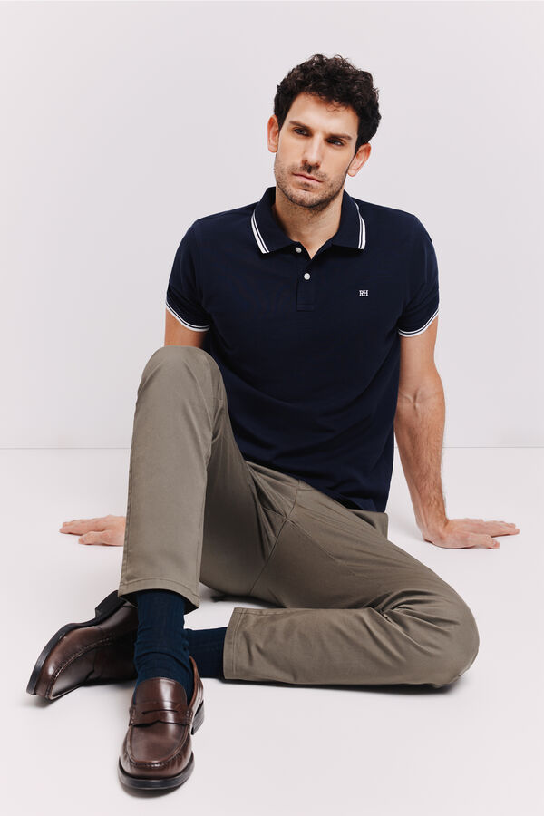 Pedro del Hierro Polo manga curta Marinho