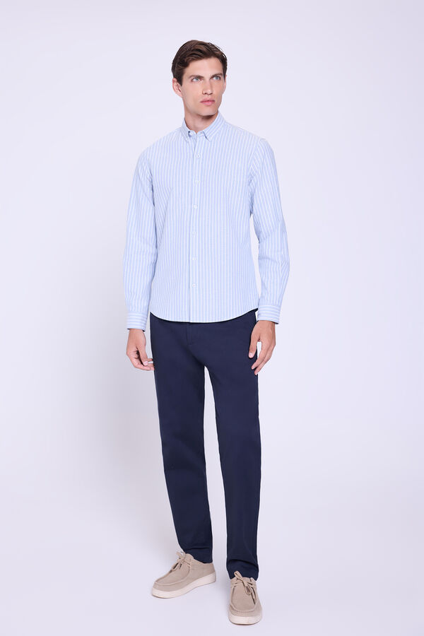 Springfield Camisa Rayas Relaxed Fit Azul