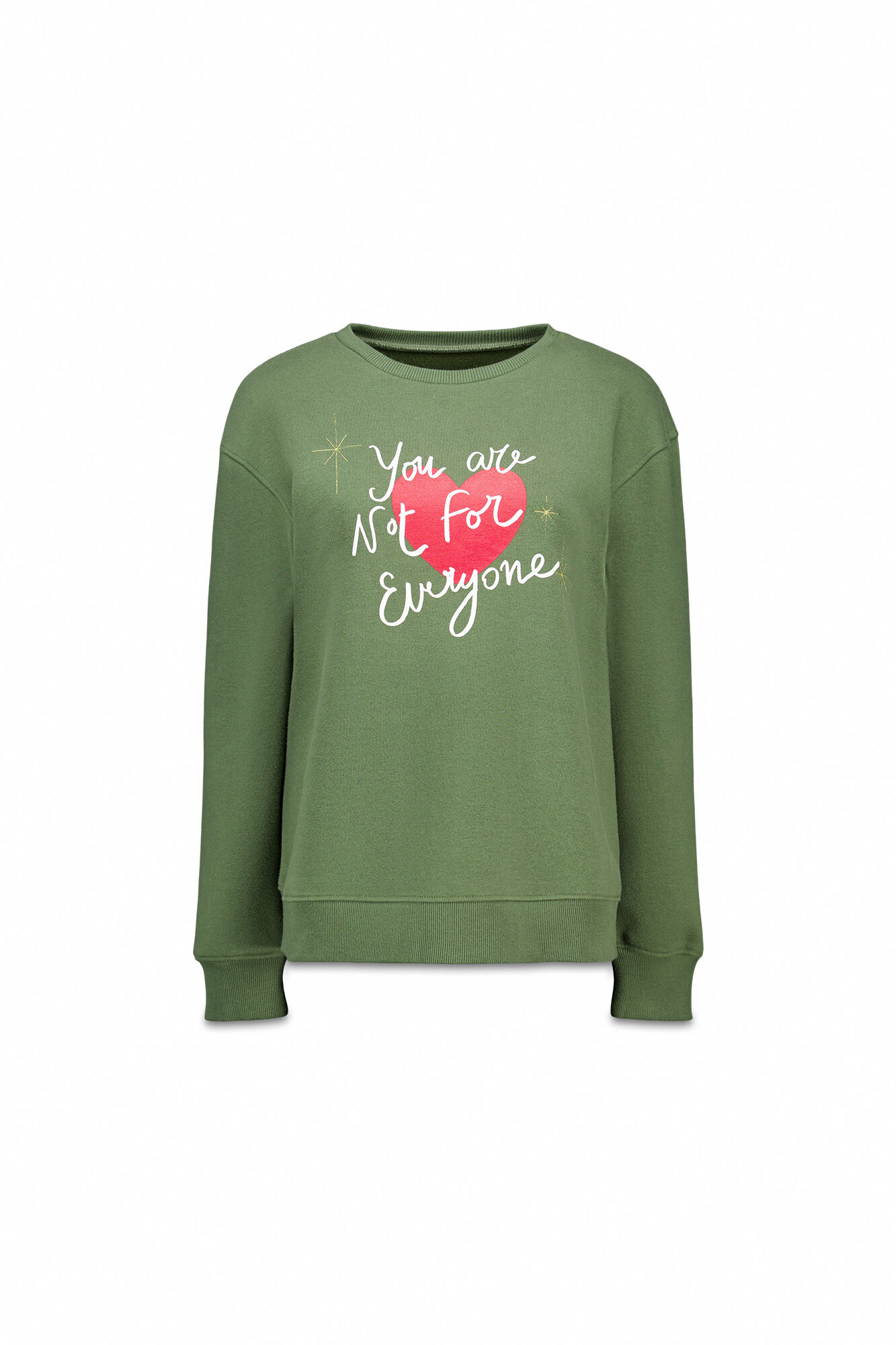 Milano Sweatshirt verde com estampado e bordado