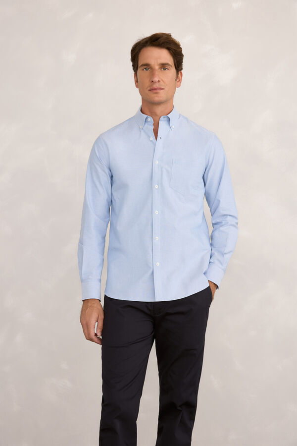 Pedro del Hierro Camisa Sport Oxford Azul Claro