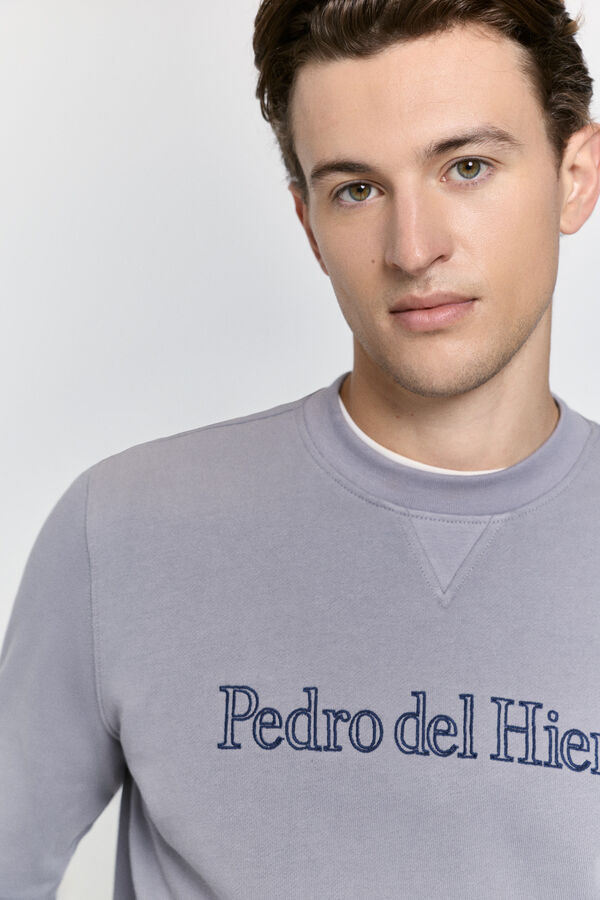 Pedro del Hierro Sudadera logo regular fit Gris Claro