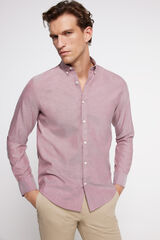 Fifty Outlet Camisa oxford riscas Maroonn
