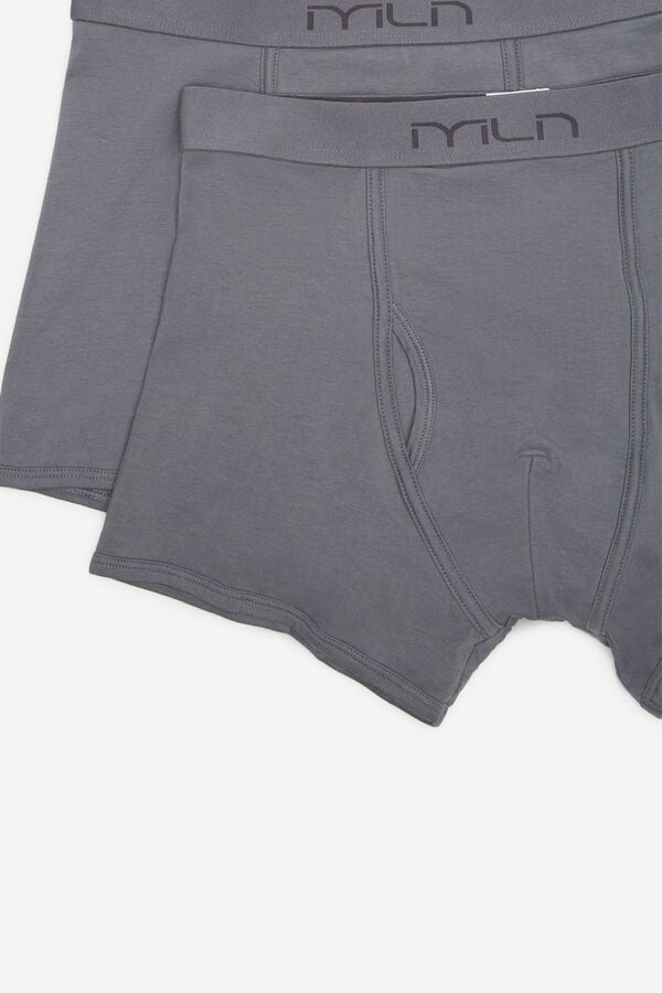 Milano Boxers Cinza Básicos Cinzento oscuro