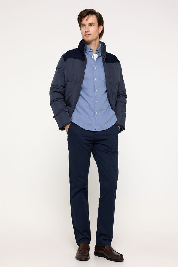 Milano Camisa Twill Lisa Azul Claro
