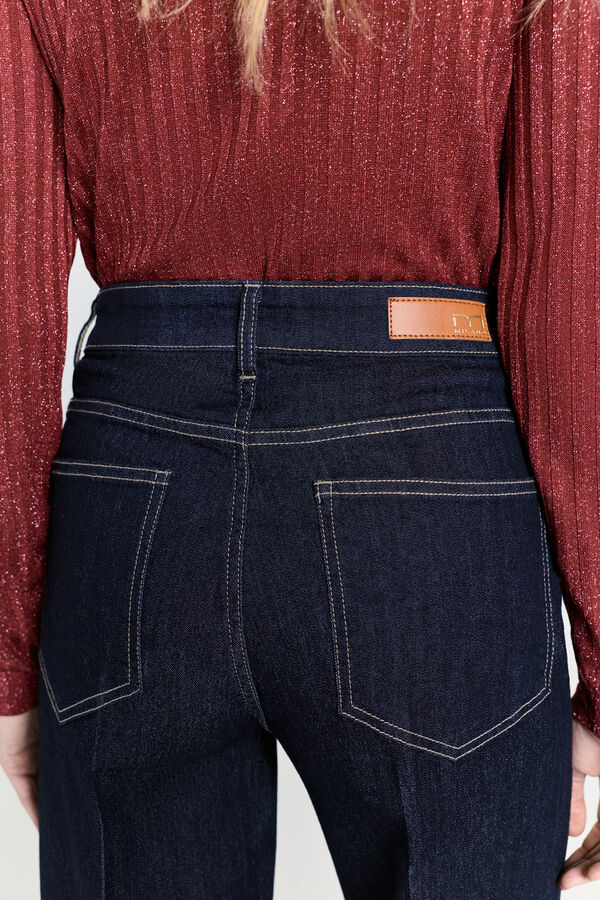 Milano Calça jeans de perna larga Marinho