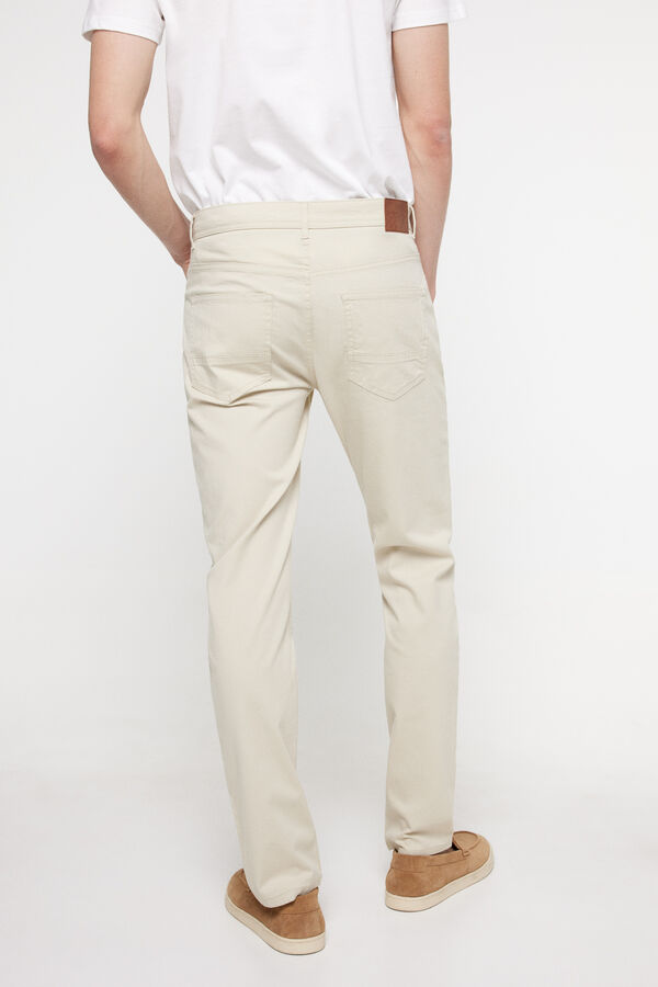 Fifty Outlet Pantalón 5 bolsillos aldogón liso Beige