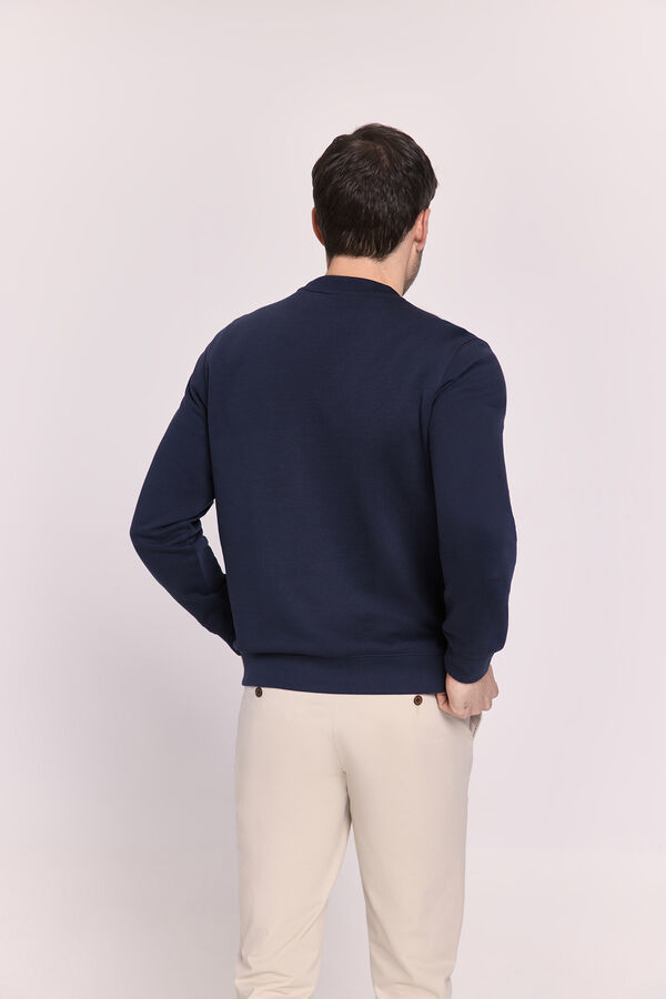 Pedro del Hierro Sudadera cuello redondo con logo Navy