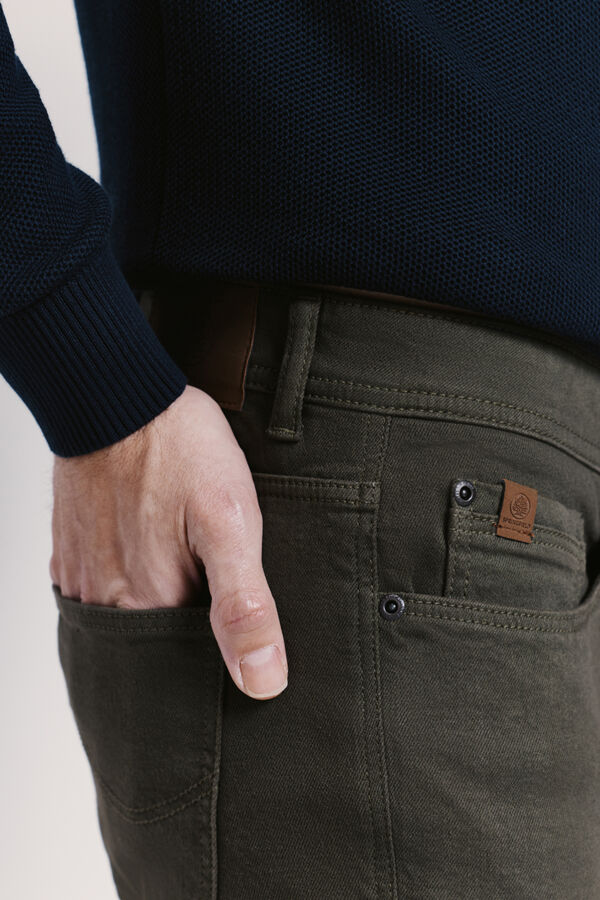 Springfield Pantal&oacute;n cinco bolsillos Kaki Oscuro