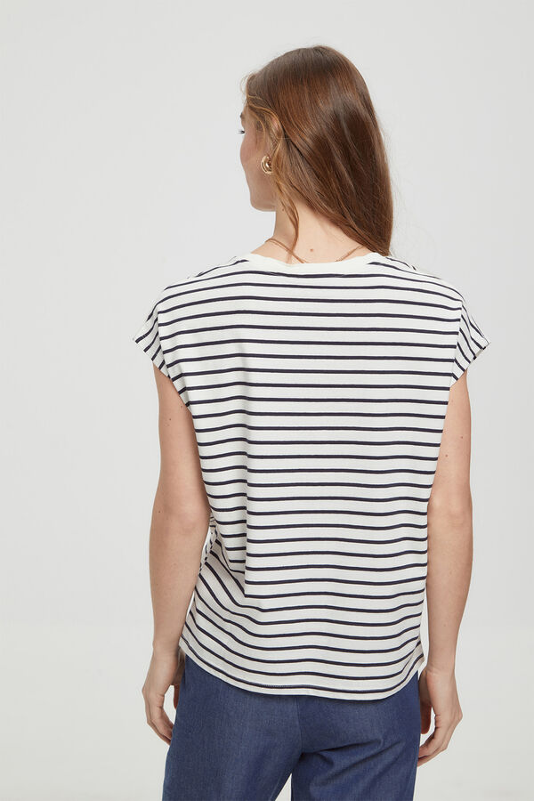 Milano T-shirt riscas licenciada da Minnie Mouse Estampado branco