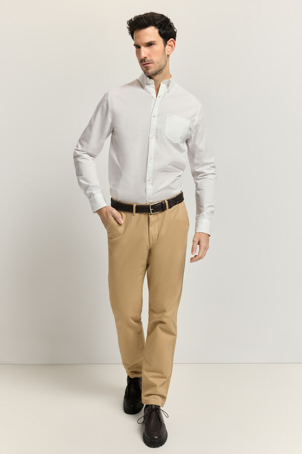 Milano Camisa lisa manga larga Blanco