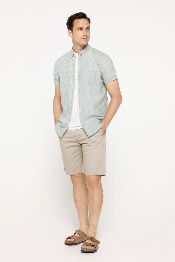 Milano Camisa Slub Rayas Verde