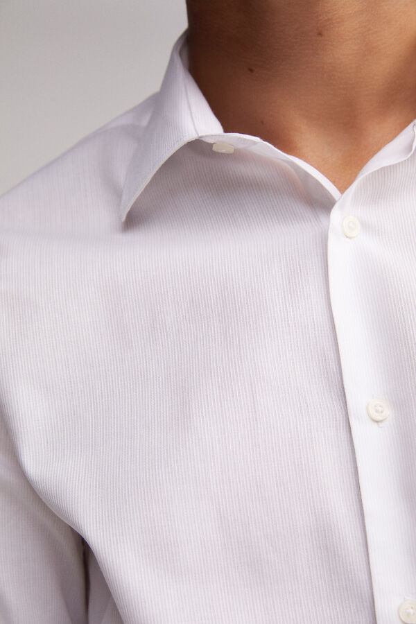 Fifty Outlet Camisa de vestir estrutura Branco