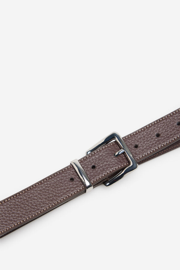Milano Cintur&oacute;n hebilla rectangular Marr&oacute;n Oscuro