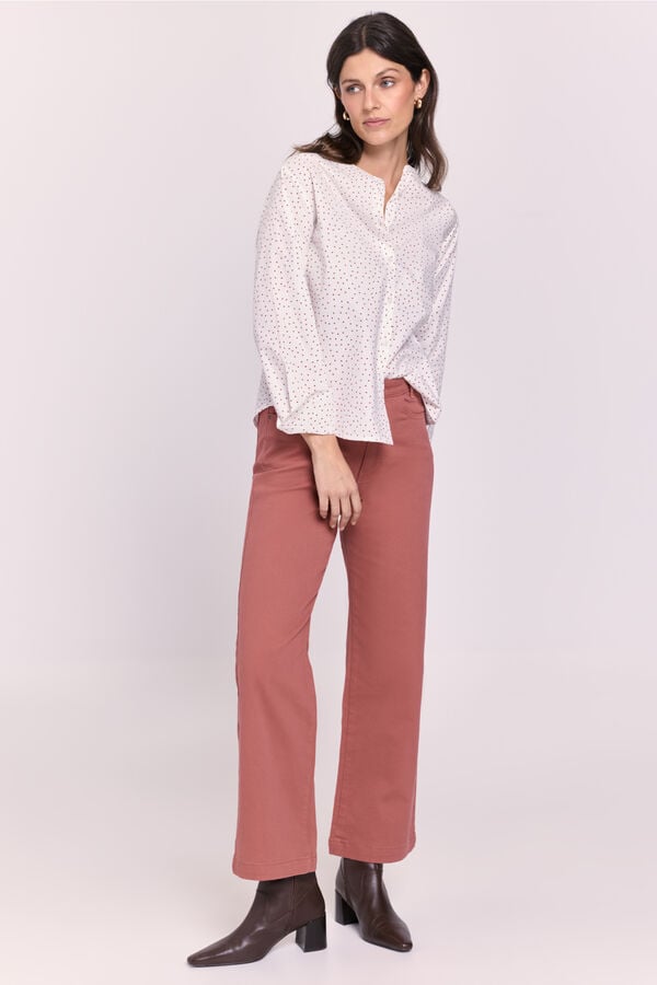 Milano Camisa mao estampada Coral