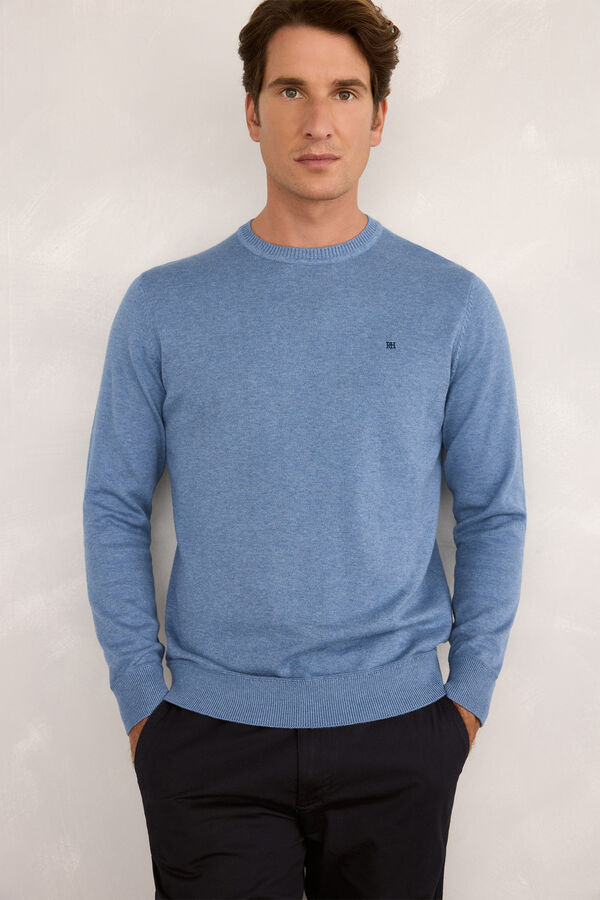 Pedro del Hierro Camisola básico redondo Azul
