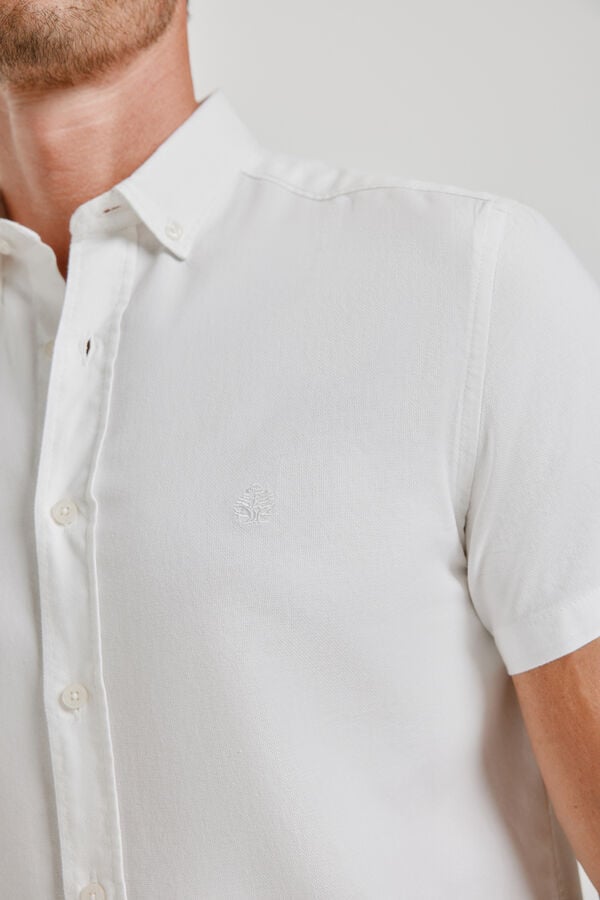 Springfield Camisa lisa de manga curta Branco