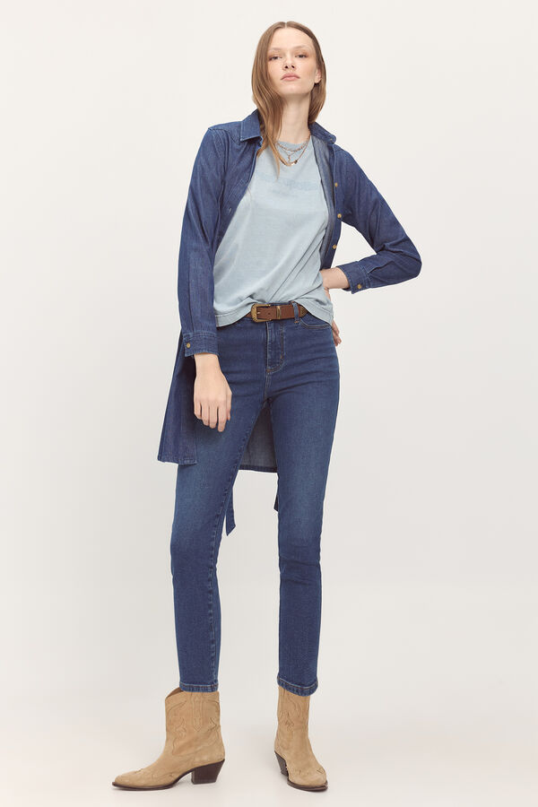 Milano T-shirt estampada com efeito lavado Azul