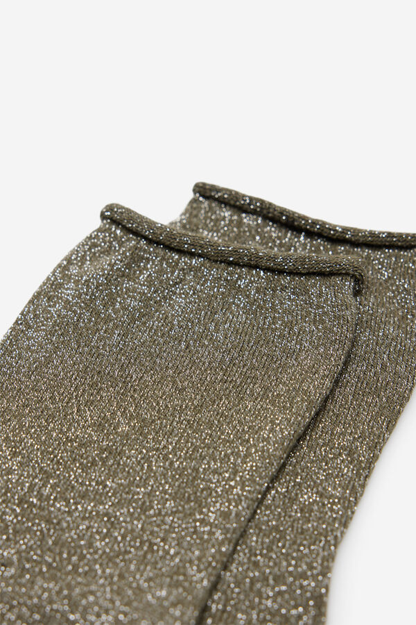 Milano Meias lurex C&aacute;qui escuro