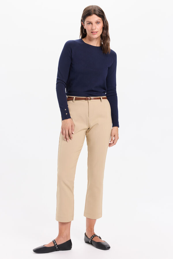 Milano Pantalón chino cinturón Beige