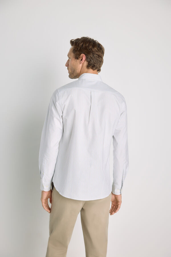 Pedro del Hierro Camisa rayas manga larga Azul Claro