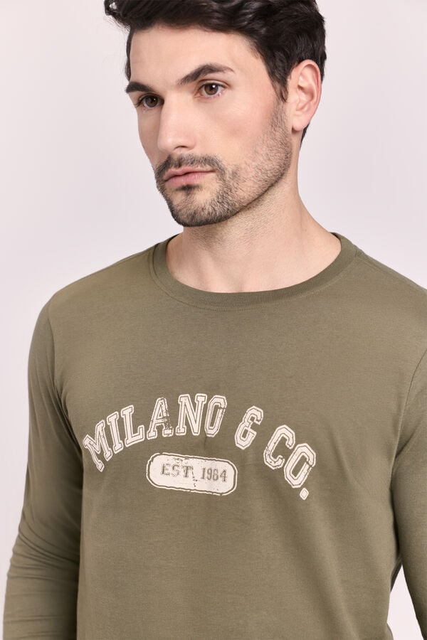 Milano Pijama punto y tela Kaki Oscuro