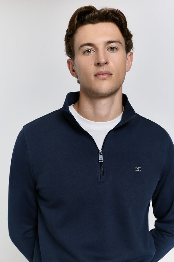Pedro del Hierro Sudadera semicisne logo Navy