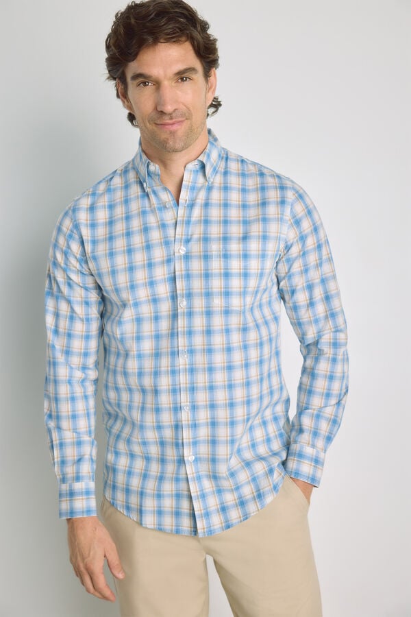 Milano Camisa cuadros manga larga Azul