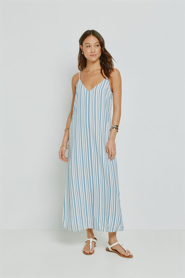 Milano Vestido escote pico con tirantes Azul