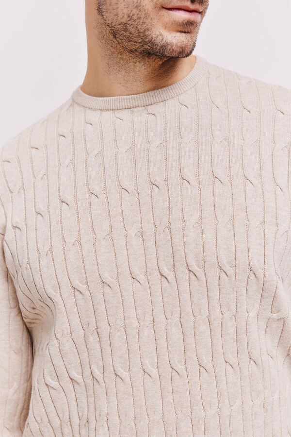 Milano Jersey cuello caja Beige