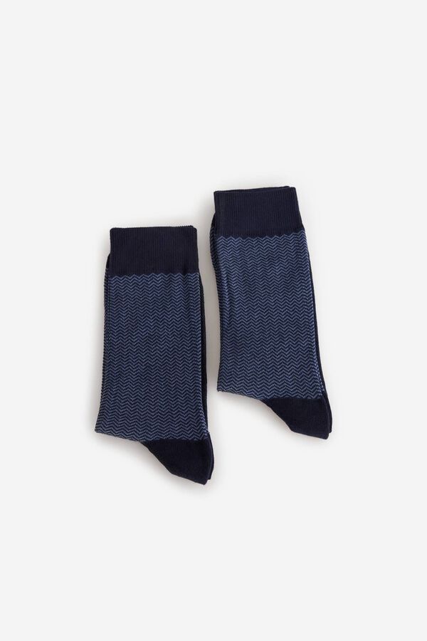 Milano Meias de espiga Marinho