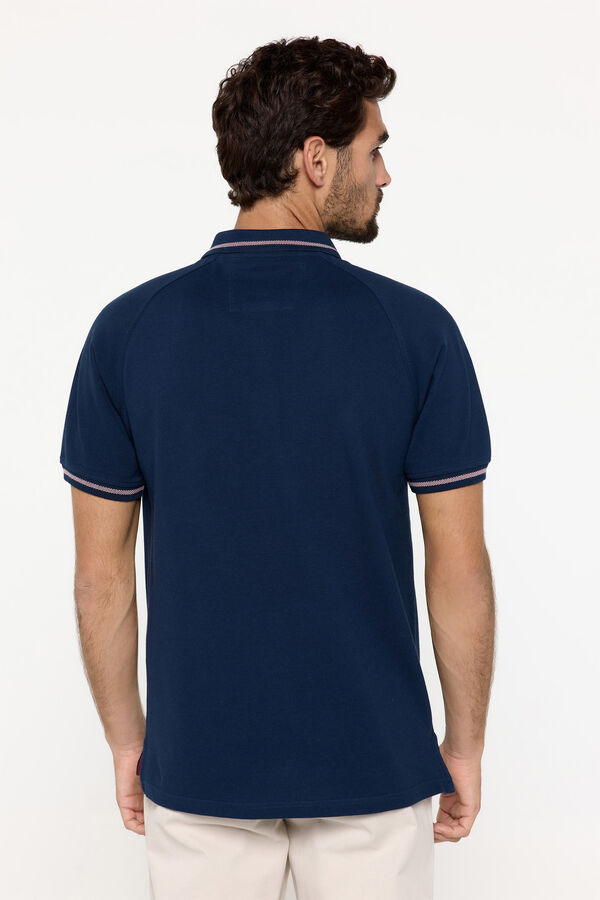 Fifty Outlet Polo pique manga corta con logo milano en pecho. Azul Oscuro